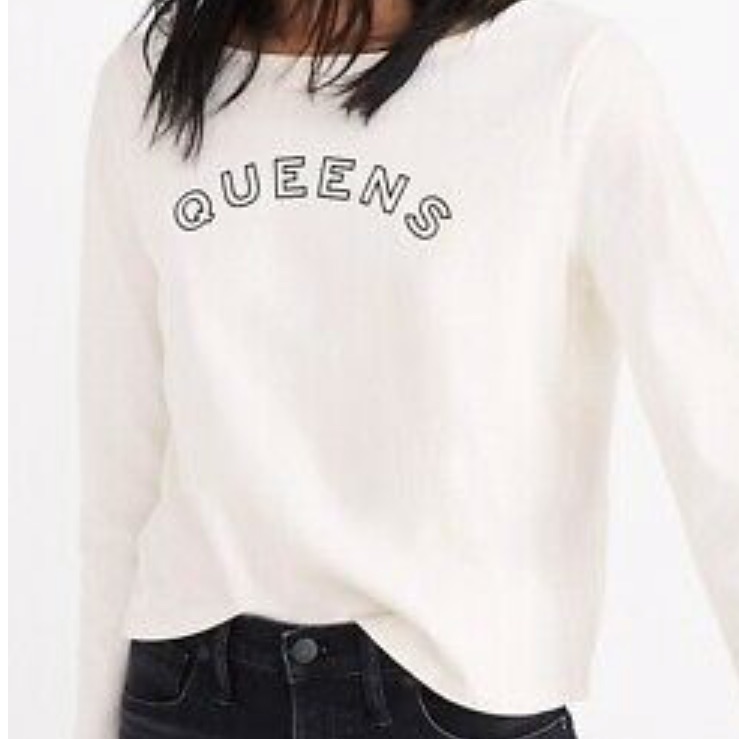 Madewell Queens Boxy Long Sleeve Graphic TShirt S